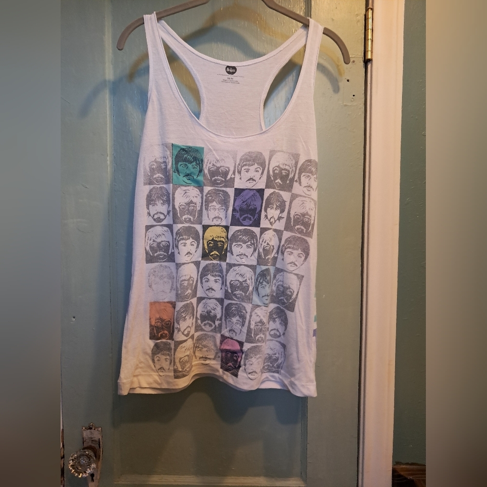 The Beatles Multicolor Graphic  Tank Top